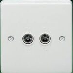 Crabtree 7266 1G Twin Coax Socket