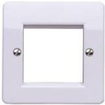 K182WHI MK Logic Plus Euro 1 Gang Modular Front Plate - White