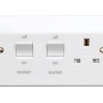 K5060WHI - 2G 45A Cooker Panel Engraved Cooker and Socket White
