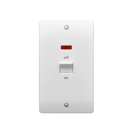 K5215WHI - 2G 50A Cooker Switch With Neon White