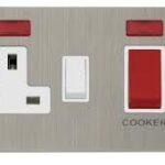 FPSS205WH - Click Define Stainless Steel 2G 45A Cooker Switch & 13A Socket C/W Neon