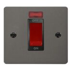 FPBN201WH - Click Define Black Nickel 1G 45A Cooker Switch C/W Neon