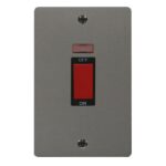 FPBN203BK - Click Define Black Nickel 2G 45A Cooker Switch C/W Neon