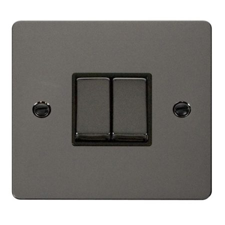 FPBN412BK - Click Define Black Nickel 10A 2G 2Way Switch
