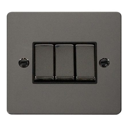 FPBN413BK - Click Define Black Nickel 10A 3G 2Way Switch