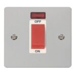 FPCH201WH - Click Define Polish Chrome 1G 45A Cooker Switch C/W Neon
