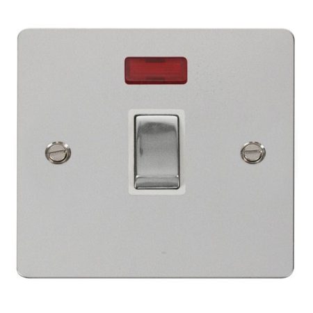 FPCH723WH - Click Define Polish Chrome 20A Double Pole Switch C/W Neon