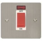 FPSS201WH - Click Define Stainless Steel 1G 45A Cooker Switch C/W Neon