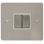 FPSS412WH - CLick Define Stainless Steel 10A 2G 2Way Switch