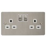 FPSS536WH - Click Define Stainless Steel 13A Switched Double Socket