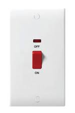 BG Nexus 872 White 2G 45A Cooker Switch C/W Neon
