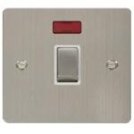 FPSS723WH - Click Define Stainless Steel 20A Double Pole Switch C/W Neon