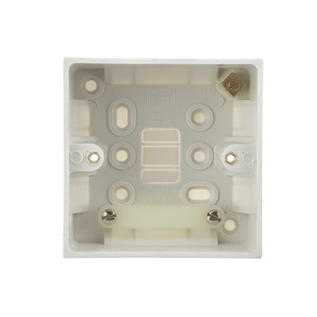 BG Nexus 977 Square Edge White 1G 47mm Surface Pattress