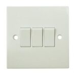 BG Nexus 943 Square Edge White 10A 3G 2way Switch