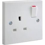 BG Nexus 921 Square Edge White Switched Single Socket