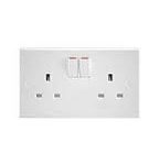 BG Nexus 922 Square Edge White Switched Double Socket