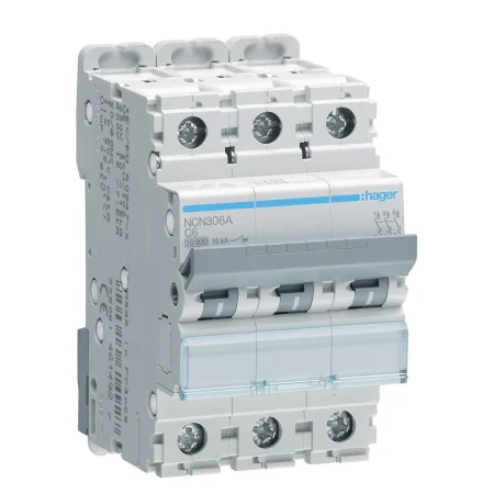 Hager NCN306A 6A Type C Triple Pole MCB 10kA for consumer units