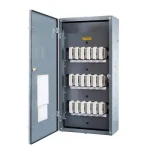 Ryefield TP18AVS/60 vertical 18-way three-phase distribution board fitted with 60A fuses