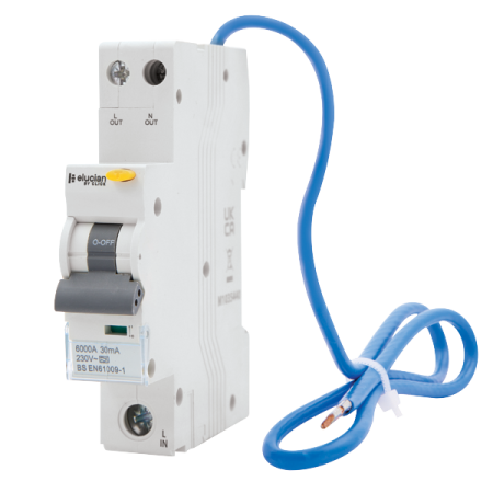 CU1RCBO20C - Elucian 20A 30mA RCBO 1 Pole True 6kA C Curve