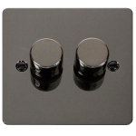 FPBN162 - Scolmore Define - 2 Gang 2 Way 0-100W LED Dimmer - Black Nickel