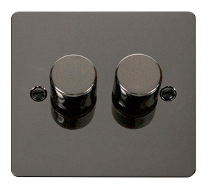 FPBN162 - Scolmore Define - 2 Gang 2 Way 0-100W LED Dimmer - Black Nickel