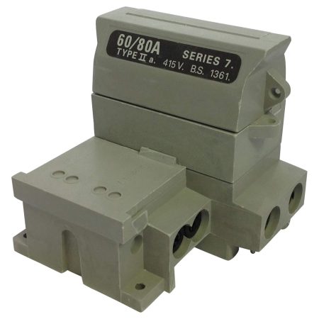 Henley 54137-04 Series 7 Grey Single Pole And Neutral 60A/80A Fuse unit (Less Fuse)