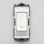 MK K4896FN White Grid Switch - 20A Double Pole Fan Switch