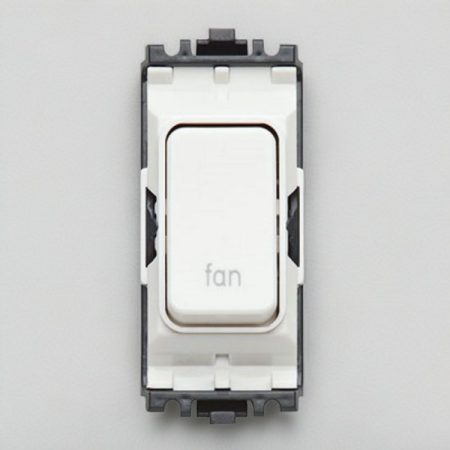 MK K4896FN White Grid Switch - 20A Double Pole Fan Switch